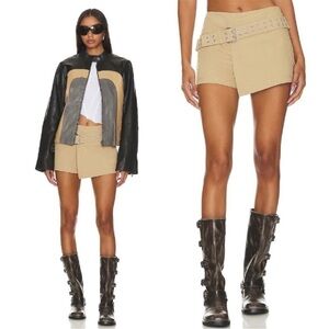 NEW! Lovers And Friends- Remy Skort Taupe Neutral With Chunky Belt NWT Size XL